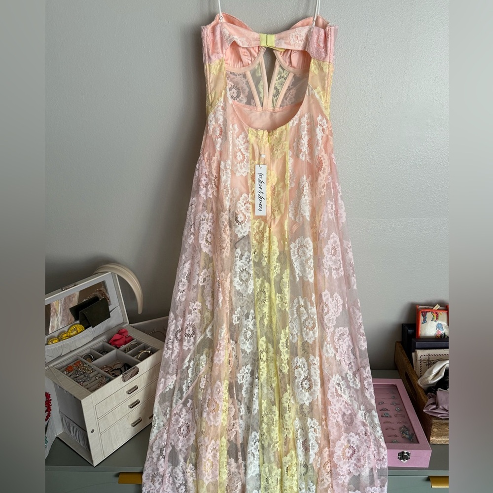 Pastel Lace Maxi Dress